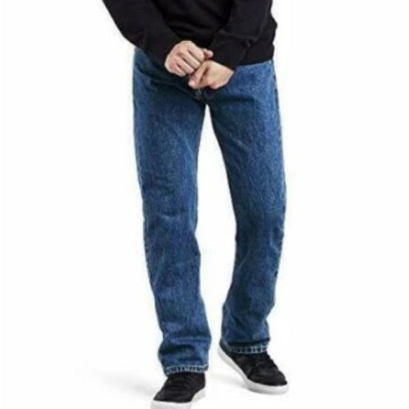 Levi's Other - Levi’s Men’s 505 Regular Fit Straight Leg Blue Distressed Jeans